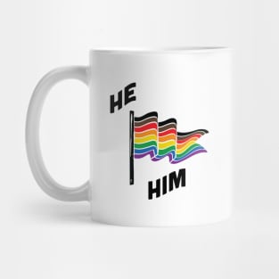 He/Him Pronouns Retro Banner Mug